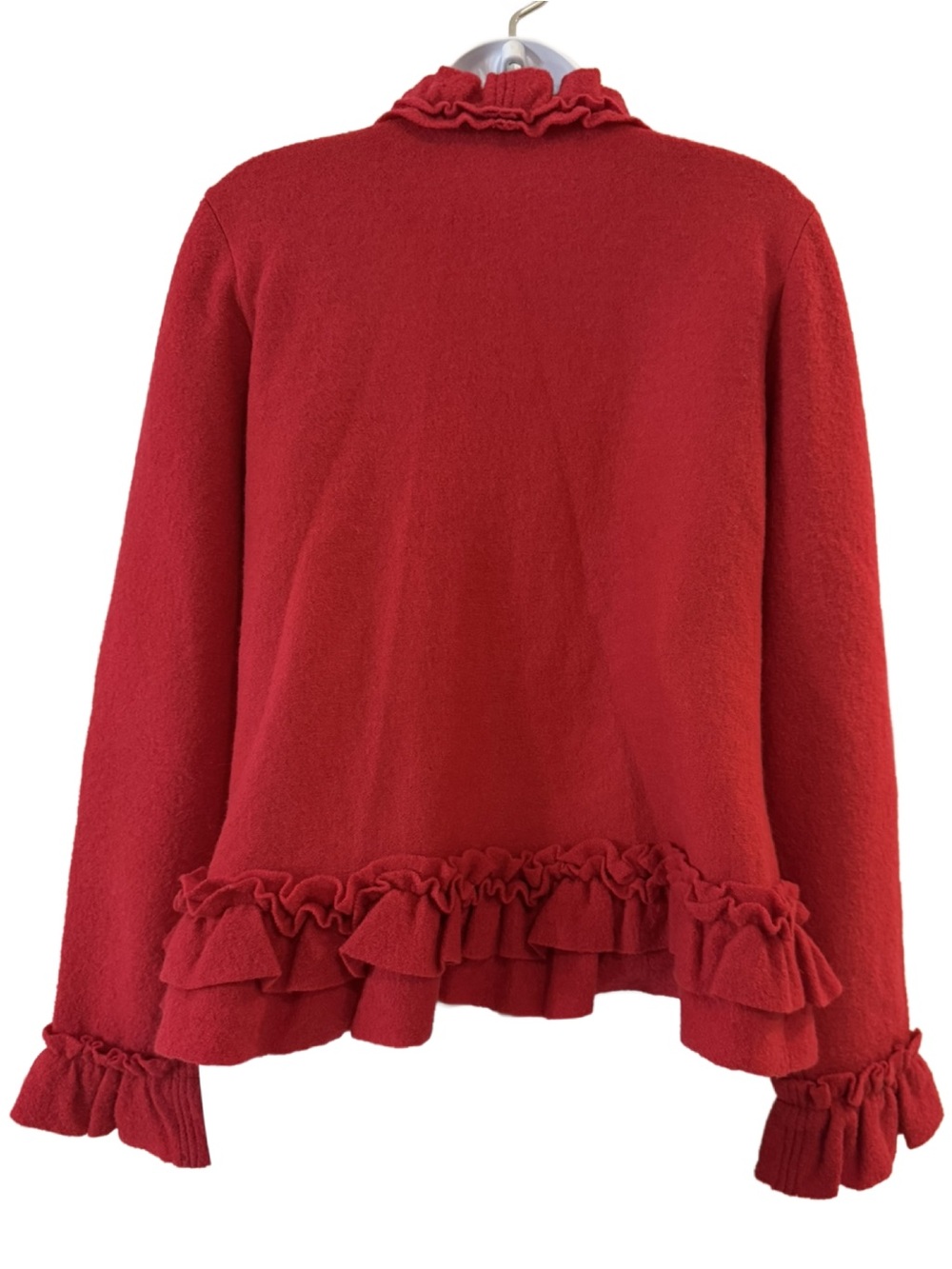 Madison Ruffle Neck Wool Jacket. Large - Picture 3 of 10